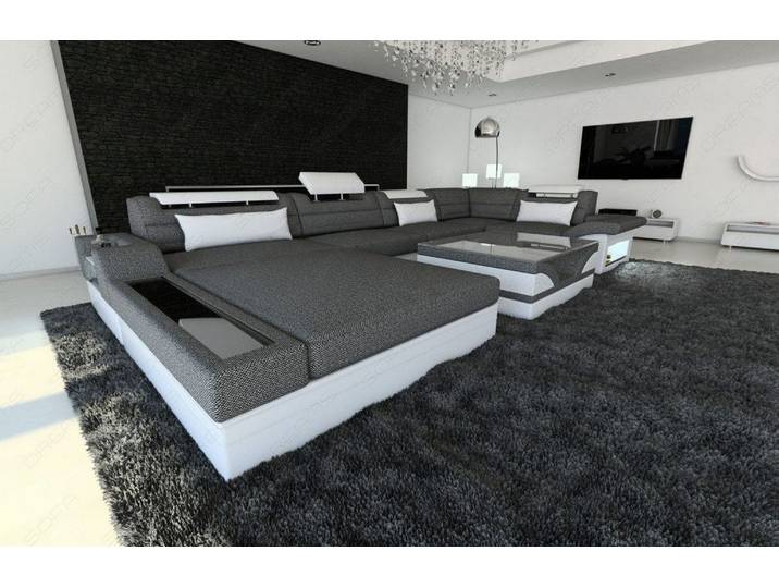 Wohnlandschaft Mezzo U-Form aus Stoff