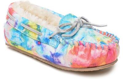 Minnetonka Tie Dye Cassie - Girls 1 Youth Blue,Multi Slipper Medium