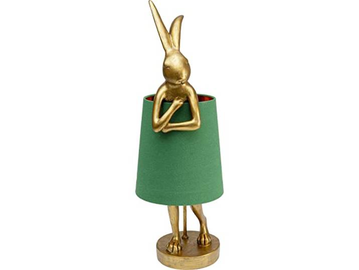 Kare Design Lampe de table Animal Rabbit 6\, Vert\, 68x23x26 Cm\, Luminaire d’intérieur lampe de table accessoire déco\, Lampe de table décorative\, Lampe sculpture\, Motif animal sculptural\, Salon