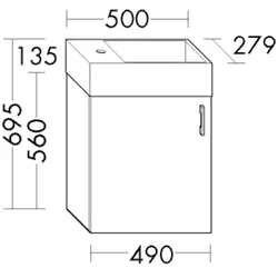 Burgbad Mineralguss-Waschtisch+Waschtischunterschrank System 30 Preisgruppe 2 Echo Graphit SHGP050RF3963C0001