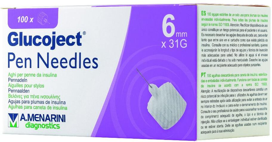 A MENARINI DIAGNOSTICS A. Menarini - Pen Needles 31g 6mm 100 Pezzi - Aghi per Penna da Insulina, Sterili, Monouso