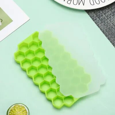 Universal Stock Honeycomb Silicone Ice Cube Tray Hexagon Ice Cube Mold For Chilled Drinks And Cocktails green