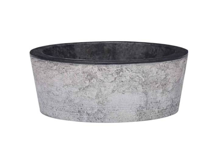 Waschbecken, schwarz, Ø 40 x 15 cm, aus Marmor, handgefertigt, für Spüle aus natürlichem Marmor, für den täglichen Gebrauch, vielfältiger Innenstil, einfache Reinigung, handgefertigter Marmor