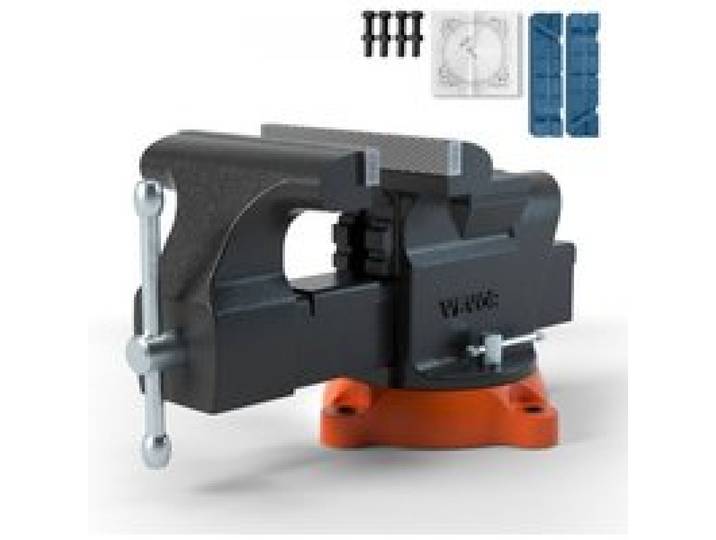 VEVOR 15,2cm Schraubstock 360° Drehbar Sphäroguss Werkbankschraubstock 7,3x8cm Amboss Schraubstock 15cm Backenöffnung Parallelschraubstock U-förmige Führungsstange zum Schärfen Schleifen Schneiden