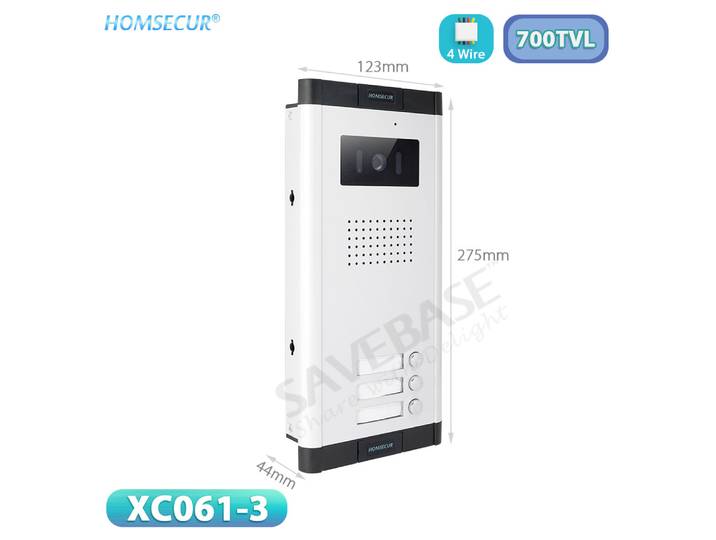 XC061-3 700TVL sonnette extérieure caméra encastré pour 4 fils vidéo porte téléphone interphone sécurité à domicile 3 appartements/appartements