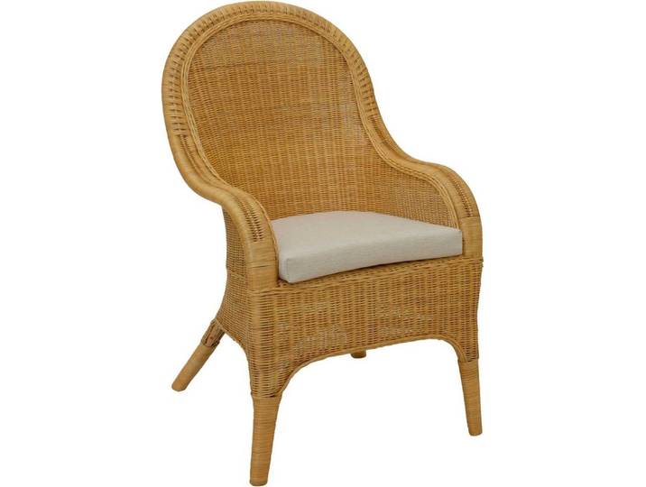 Krines Home Rattanstuhl Rattansessel hohe Rückenlehne Rattan Esszimmerstuhl Breite Armlehnen, Breite Armlehnen