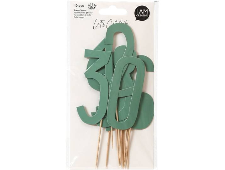 Tortendekoration I am creative mint Karton H 22 cm Set
