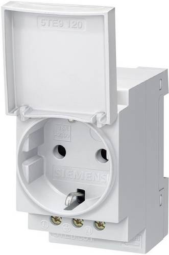 Hutschienen-Steckdose mit Klappdeckel Siemens 5TE6801 Grau