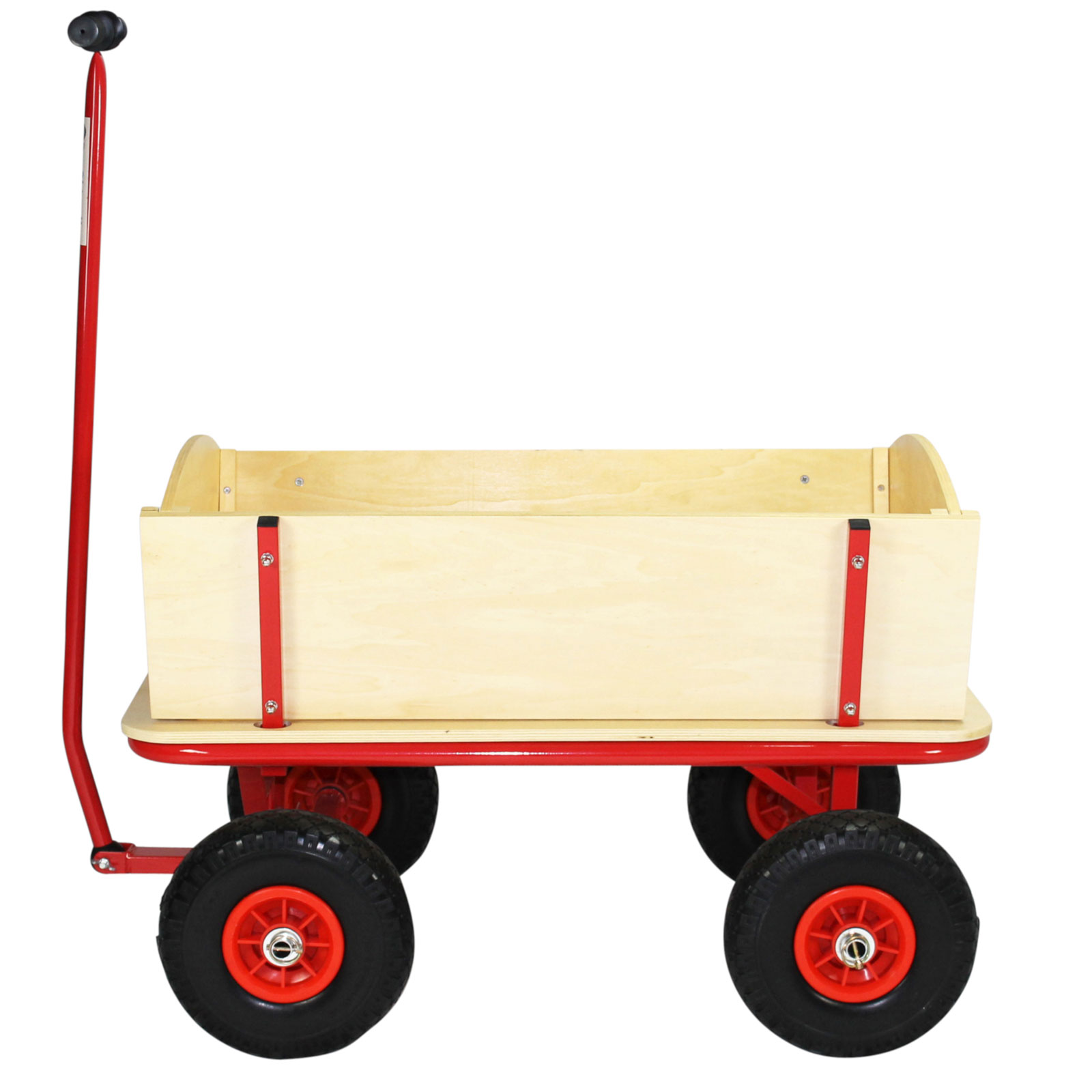 Beachtrekker Style Holz Bollerwagen Handwagen Natur mit Sonnenverdeck