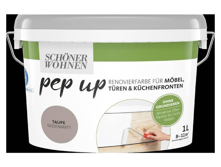 Schöner Wohnen Pep Up Renovierfarbe für Möbel und Türen Seidenmatt 1 l