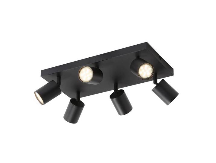 Nettlife Deckenstrahler Bergheim 6-flammig 40/20/14.4 cm, Schwarz, Metall, Gu10, 20x14.4x40 cm, Lampen & Leuchten, Innenbeleuchtung, Spots & Strahler, Deckenspots