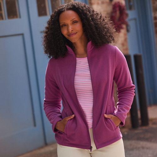Anyweather Fleece-Jacke in Plus-Größe, Damen, size: plus, Rot, Polyester, by Lands' End