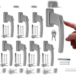Abschließbare Fenstergriffe ergonomisch SILBER 8 Stück