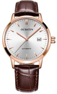 Everyday Crate OCHSTIN 62025C Master Series Automatic Mechanical Watch Genuine Leather Mens Dress Watch rose Gold brown