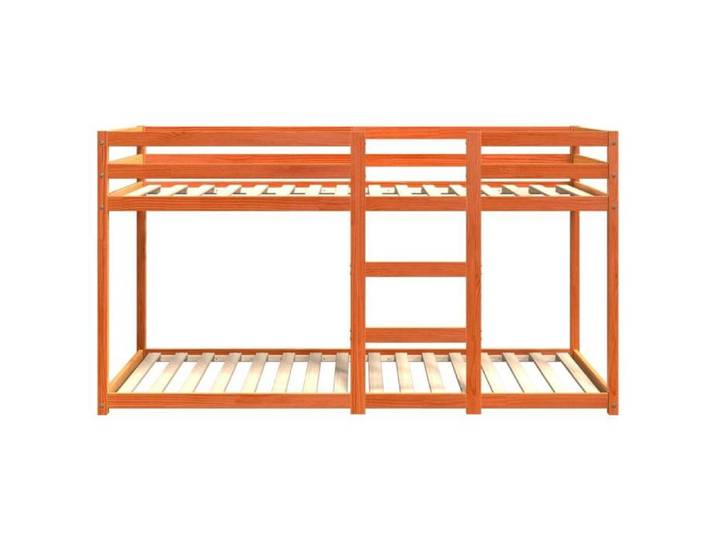 Lit 2 place 90x200cm - VIDAXL - Lit superposé - sans matelas - cire marron pin massif L764
