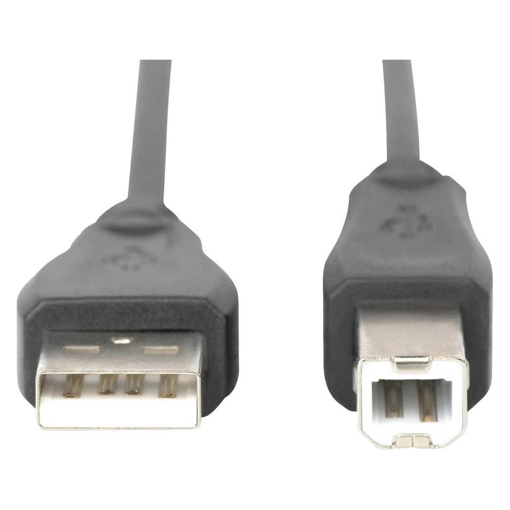 Digitus USB 2.0 Anschlusskabel, USB A auf USB-B, sw (3 m, USB 2.0) (DB-300105-030-S)