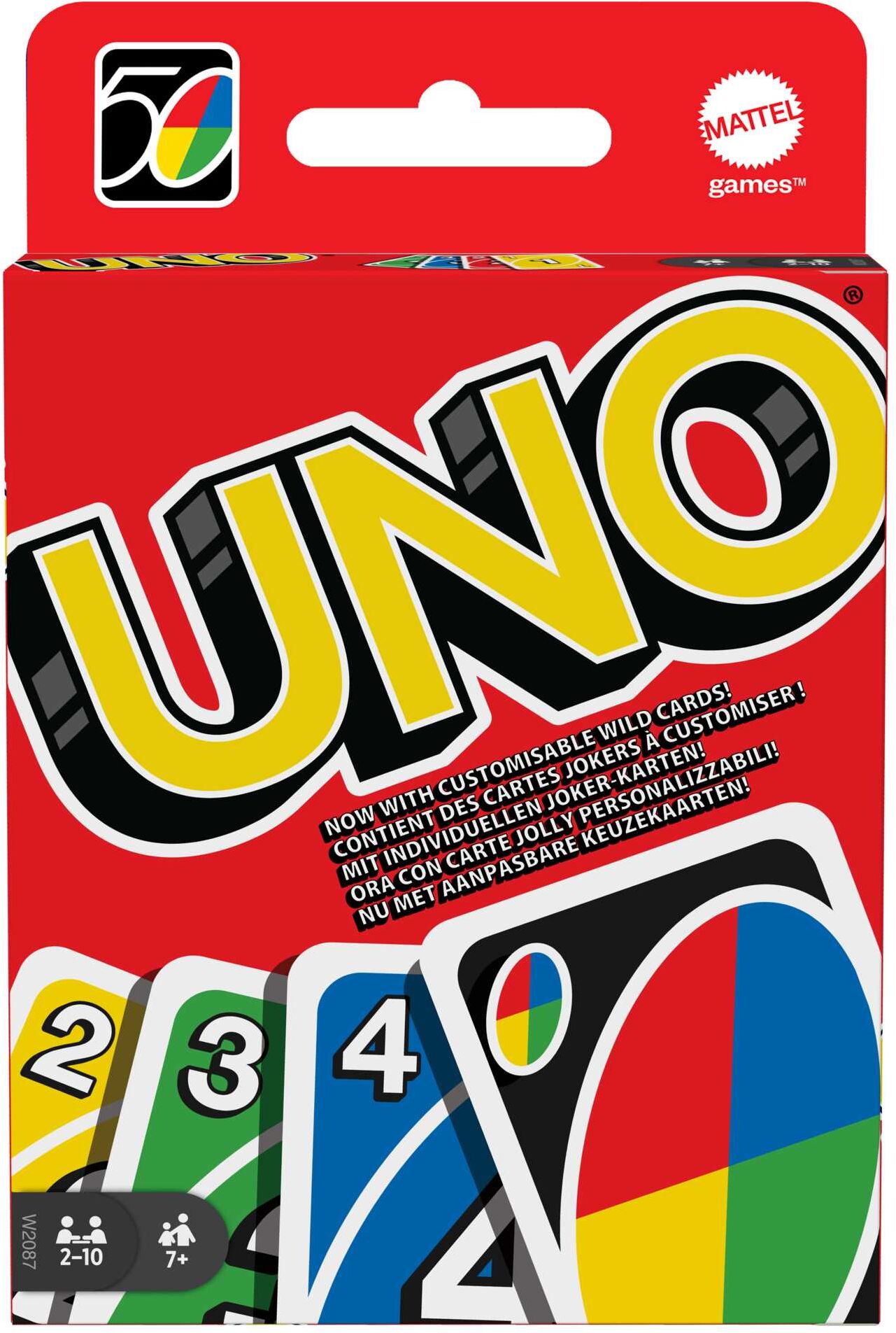 UNO Classic Card Game for 2 to 10 Players, Ages 7+, 112 Cards by Mattel Games