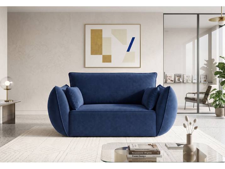 Designer Sessel Nuvola in Samt - Blau - Samt - Luxusbetten24