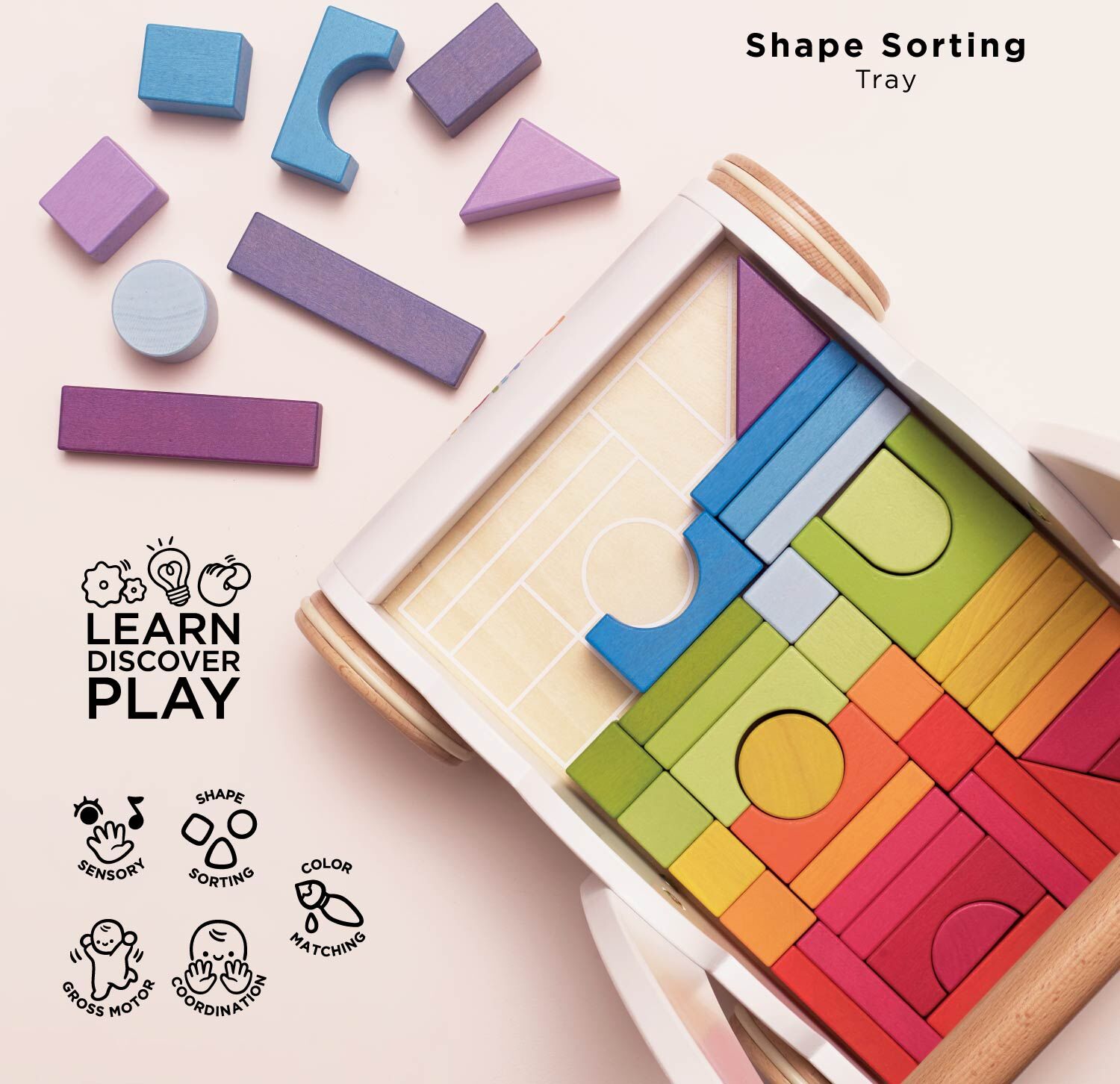 Le Toy Van Rainbow Baby Walker ; Puzzle for 12 months and over - 37 cm x 29 cm x 44 cm