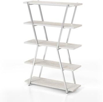 Silver Orchid Epstewin Modern 5-Shelf Metal Frame Bookcase/Room Divider