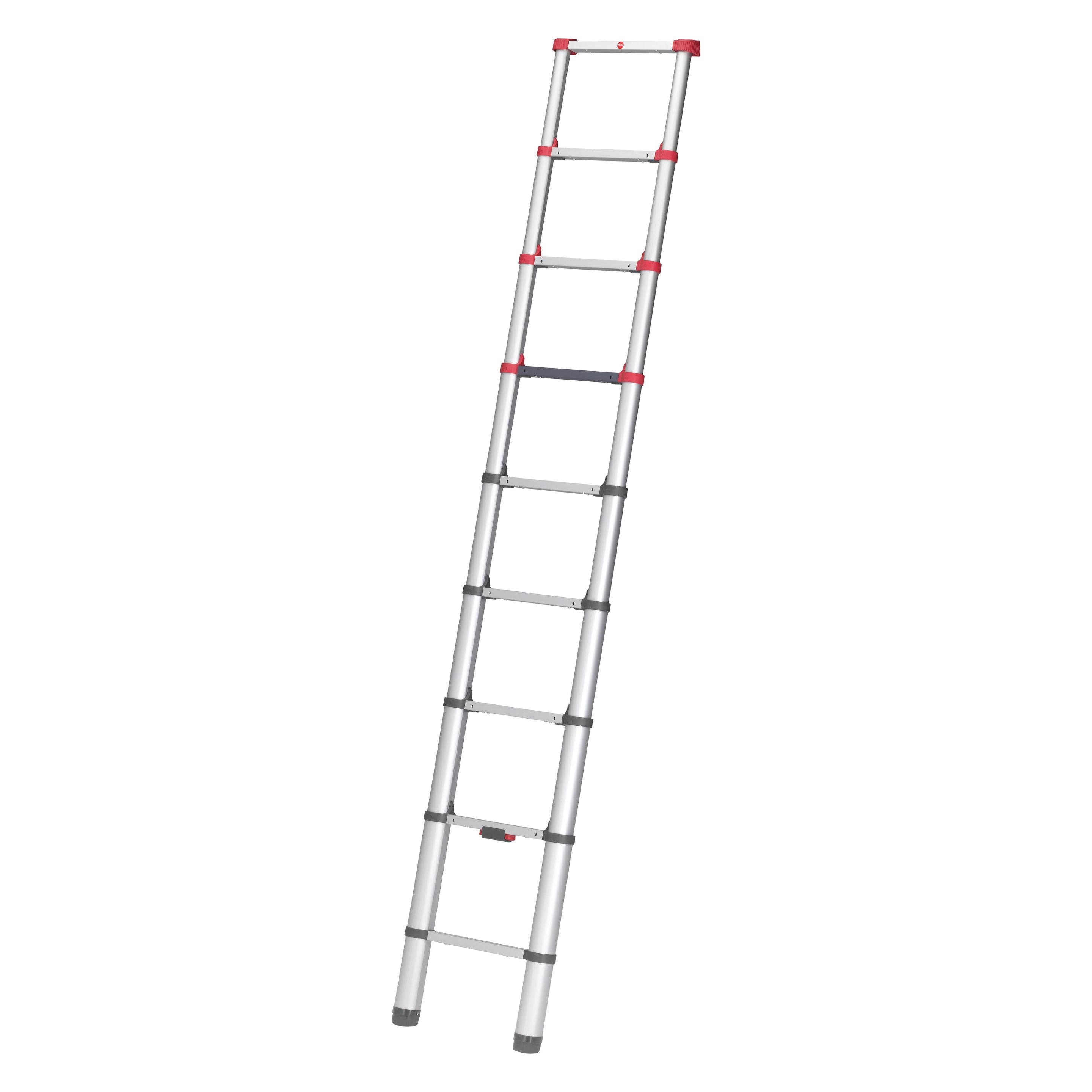 Hailo FlexLine, Alu-Sicherheits-Teleskopleiter, 9 Sprossen (Teleskopleiter, 264 cm) (7113-091)