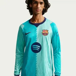 NIKE FC Barcelona Stadium Dri-FIT langarm Ausweichtrikot Herren 341 - green frost/green frost/loyal blue M