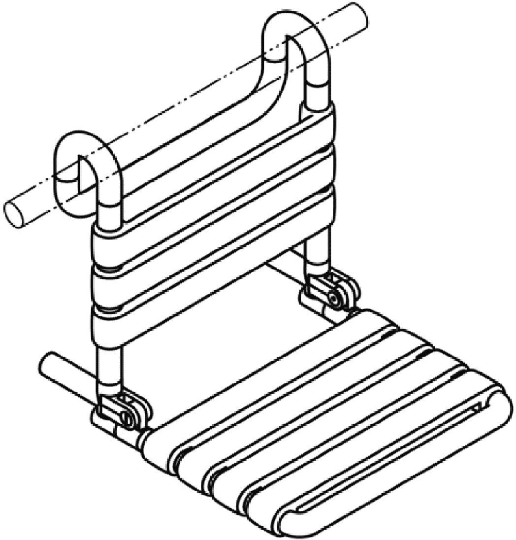 HEWI Serie 801 Einhängesitz, klappbar, Accessoires, 801.51.115 18, senfgelb - senfgelb