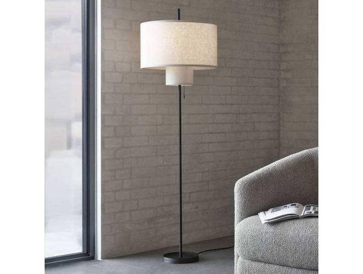 New Works Stehlampe Margin, schwarz, für Wohn- / Esszimmer, Metall, Skandinavisch