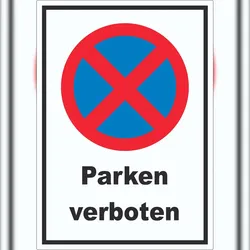HB-Druck Parken verboten Aufkleber A6 (105x148mm)