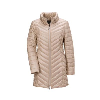 Kurzjacke GOLDNER "Kurzgröße Figurschmeichelnde, leichte Longsteppjacke", Damen, Gr. 21, beige (cappuccino), Obermaterial: 100% Polyamid PA., Sonstiges, Jacken Kurzjacke, Leichte Wattierung mit Diagonalstepp