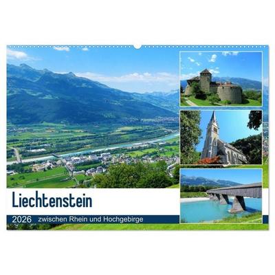 Liechtenstein - zwischen Rhein und Hochgebirge (Wandkalender 2026 DIN A2 quer), CALVENDO Monatskalender