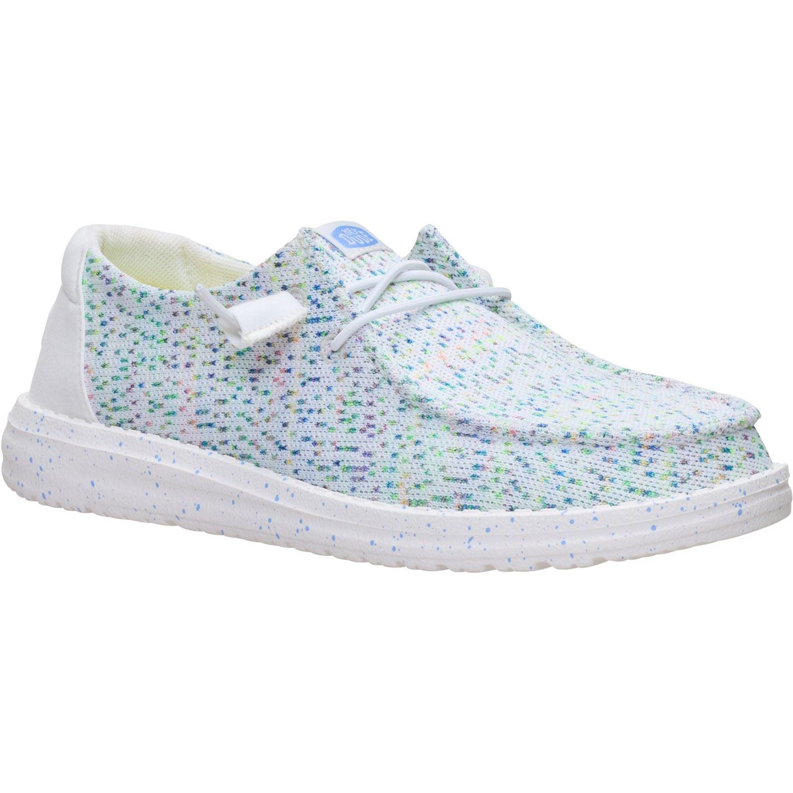 HEYDUDE Wendy Stretch Polyester Damen Loafers Weiß/Mehrfarbig
