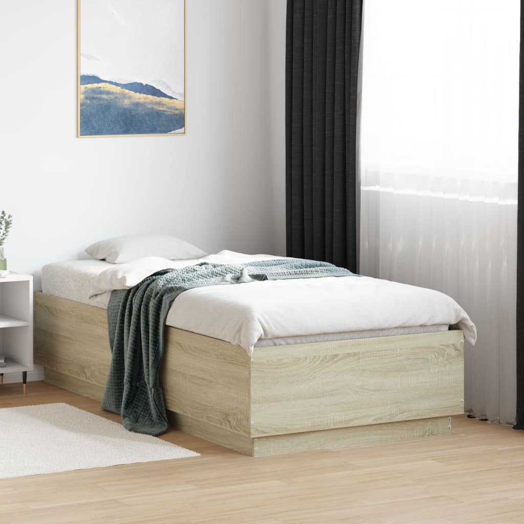 17 Stories Noar Bed Frame Sonoma Oak Single (3')