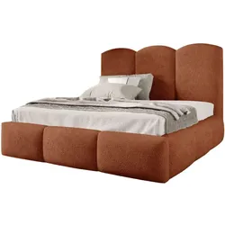 POLSTERBETT Bero, 120x200, Bouclé-Stoff, Ziegelrot