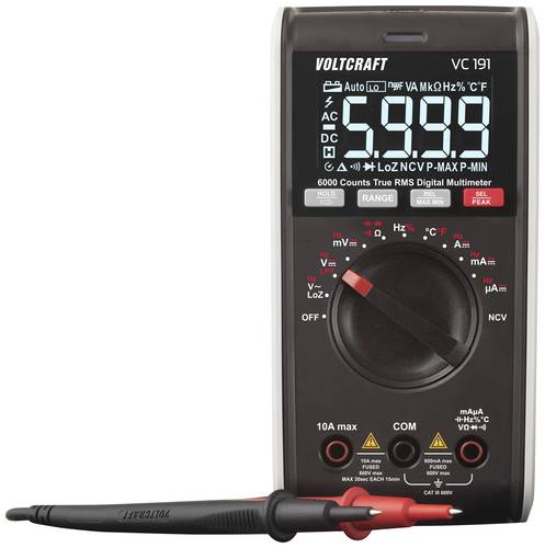 VOLTCRAFT VC191 Hand-Multimeter digital LoZ CAT III 600V Anzeige (Counts): 6000