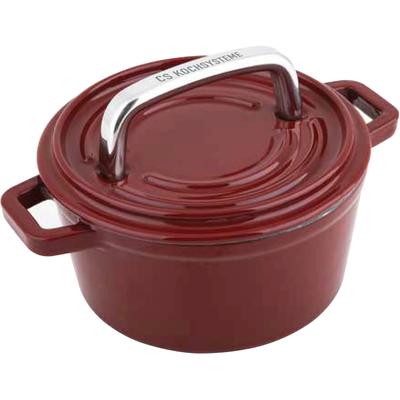 Fleischtopf CARL SCHMIDT SOHN "Alpen", rot (dunkelrot), H:7cm Ø:14cm, Töpfe, Fleischtopf, Induktion