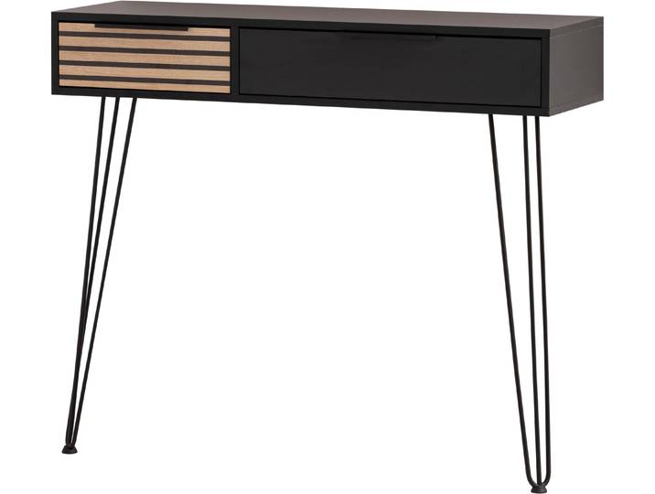 Konsole WELLTIME Hank, Konsolentisch, Made in Germany, B: 100 cm , schwarz (schwarzmatt, akustik), B:103,7cm H:87,8cm T:32cm, Sideboards, Konsole, Solide Verarbeitung - Dieses Produkt ist in Deutschland gefertigt