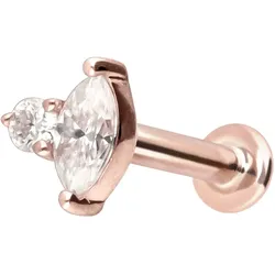 14 Karat Gold Labret mit Innengewinde MOISSANIT-DESIGN