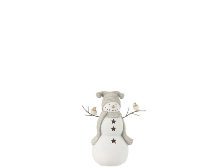 Bonhomme de neige en polyrésine multicouleur 23.5x14x27.5 cm