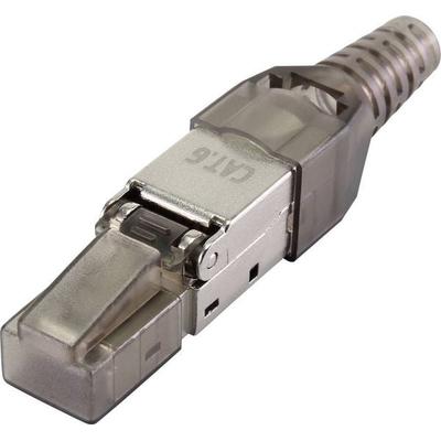 Renkforce Renkforce CAT6 Feldkonfektionsstecker RF-4538314 Stecker, gerade Polzahl Sensoren 8P8C Schwarz (transparent) 1 St.