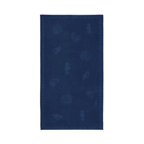 Seahorse Strandlaken Shells Navy 100x200 cm