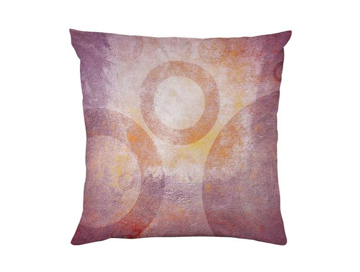 Dekokissen QUEENCE Abstrakt rot Kreise , bunt (kreise bedruckt), B:40cm L:40cm, Polyester, Dekokissen_Sitzkissen_Kissenhüllen, Dekokissen, Beidseitig bedruckte Kissenhülle, Kissen 40x40cm, inkl. Reissverschluss