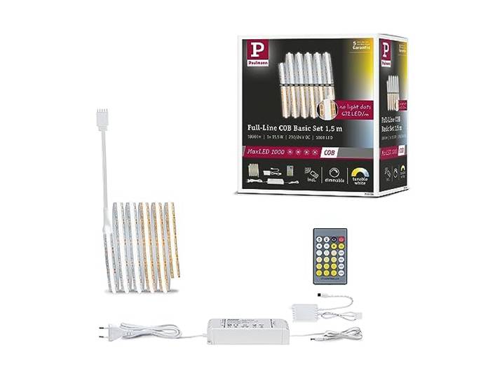 Paulmann MaxLED 1000 full-line COB kit de base 1\,5 m TunW Tunable White de 2 700 K à 6 500 K\, 15\,5 W\, autocollant\, avec controleur\, IP20