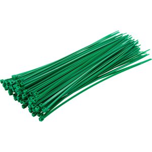 Fischer Kabelbinder GBN, 543926, Kunststoff, 200 x 2,5mm, grün, UV-beständig, 100 Stück