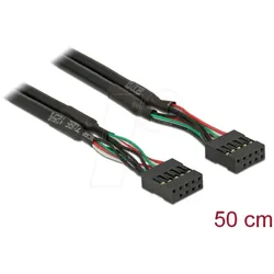 DELOCK 82437 - USB 2.0 Kabel, Pinheader Buchse auf Buchse, 0,5 m