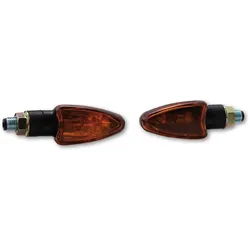 HIGHSIDER smart Arrow Glühlampen Mini-Blinker Gehäuse Schwarz / Linse Orange (Paar), Vorn & Hinten