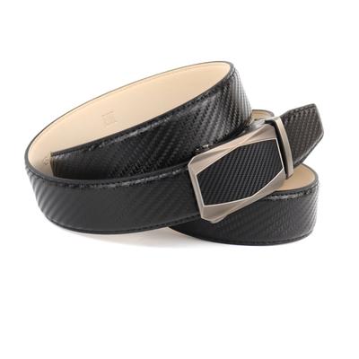 Ledergürtel ANTHONI CROWN, Herren, Gr. 100, schwarz, Rindsleder, Gürtel Ledergürtel, aus Rindsleder, mit Karbon-Design, stufenlos regulierbar