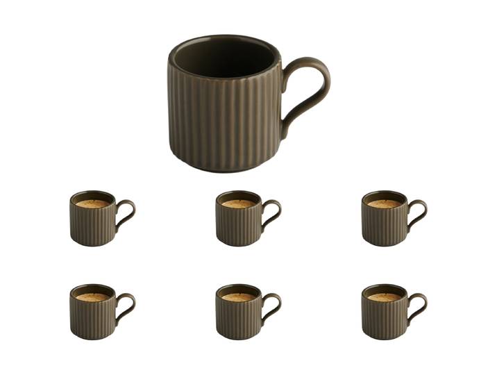home24 Espressokopje The Grid set van 6 Ø 6cm bruin/bruin