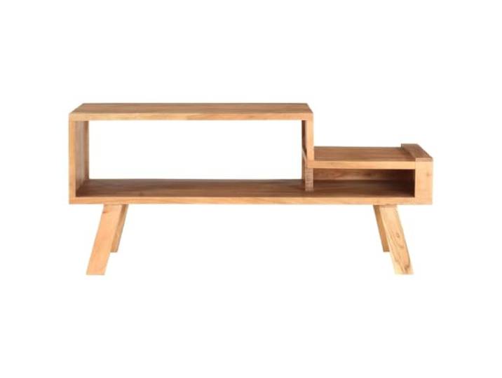 HKLGBVCR Couchtisch aus massivem Akazienholz, 100 x 50 x 45 cm, mit Aufbewahrung