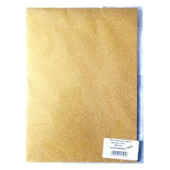 Partydeco Doppelseitiger Goldglitterkarton 23x33cm 5 Blatt (5 Stk.) (54625095)